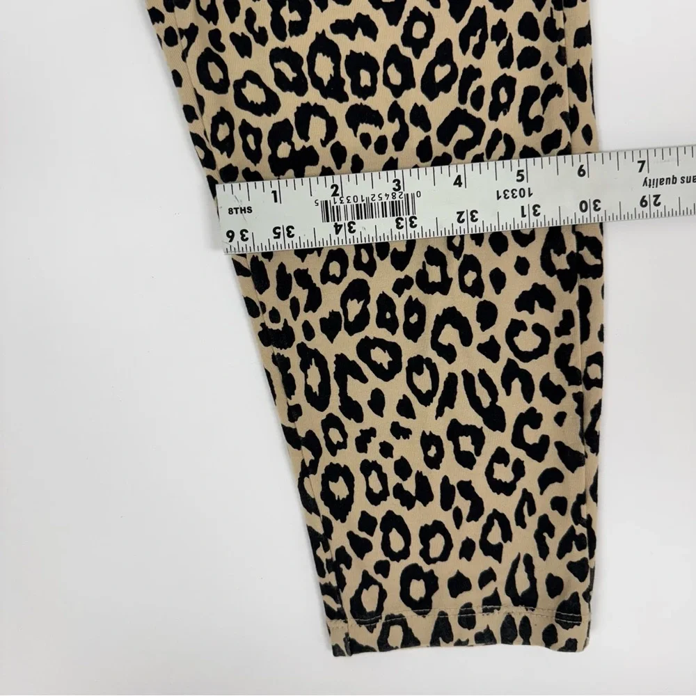 DG2 by DIANE GILMAN Leopard Cheetah Tan Black Leggings Pants womens size Large